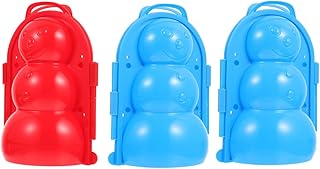 Snowball Making Tool 3Pcs Lovely Snowman Models Plastic Snowman Molds Snowman Toys Snowman Making Tools for Outdoor Kids Children Winter Snowball Maker Clip