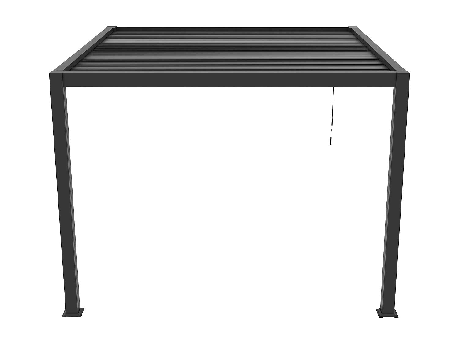 Vente-unique - Pergola adossée bioclimatique en Aluminium avec Lames orientables 9,36 m² - Anthracite - SERADO
