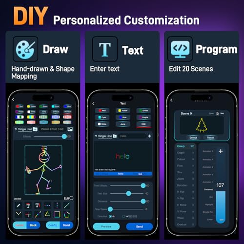 Image of Portable APP Controlled Laser Projector Support Custom Drawing Text Playback Personalized Programming, 3D Animation Laser Light with Sound Active DMX Mode for Stage DJ Party Events