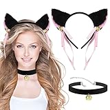 disfraz de gato adulto blanco 👯‍♀️【Cómodo de usar】: esta diadema con orejas de gato es muy elástica y no tiene protuberancias en forma de dientes dentro de la diadema. Puede ajustarlo y moverlo a voluntad para garantizar un uso cómodo. La tela del collar de terciopelo es suave y tiene un cierto ancho, y el diámetro se puede ajustar, por lo que no se sentirá incómodo cuando se use.