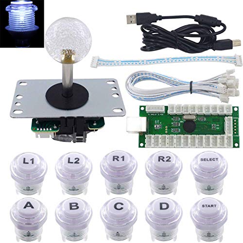 SJ@JX Arcade Game LED DIY Kit Mechanical Keyboard Switch LED Button PC MAME Retropie Arcade Joystick...