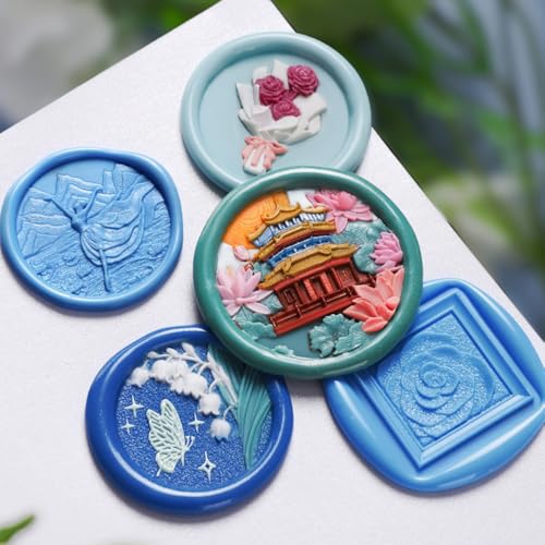 Image of 600pcs Metallic Wax Seal Beads,6 Assorted Metallic Color Sealing Wax Beads Ideal for Wax Seal Stamp Wedding Letter Envelope Decor Wine Bottle Wax Sealing (Blue Series)