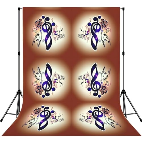 Toile de fond violette notes de musique lavable et anti-reflet pour portrait