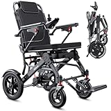 [2025 Upgrade] WOTURE Lightweight Electric Wheelchair for Adults, Long Travel Range, Foldable Power Wheelchair, Power Wheelchair for Seniors, Portable, All Terrain