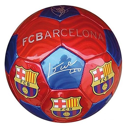 FCB FC Barcelona - Balón f.c. Barcelona con Escudo y firmas Grande Talla 5 (Accesorios Deportivos)