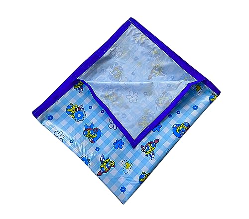 Image of EcoSoft Plastic Sheet,PVC Sheet for Kids,Rubber Sheet for Babies,Bed Wetting Protector(90 x 135 cm) (Blue PPG)