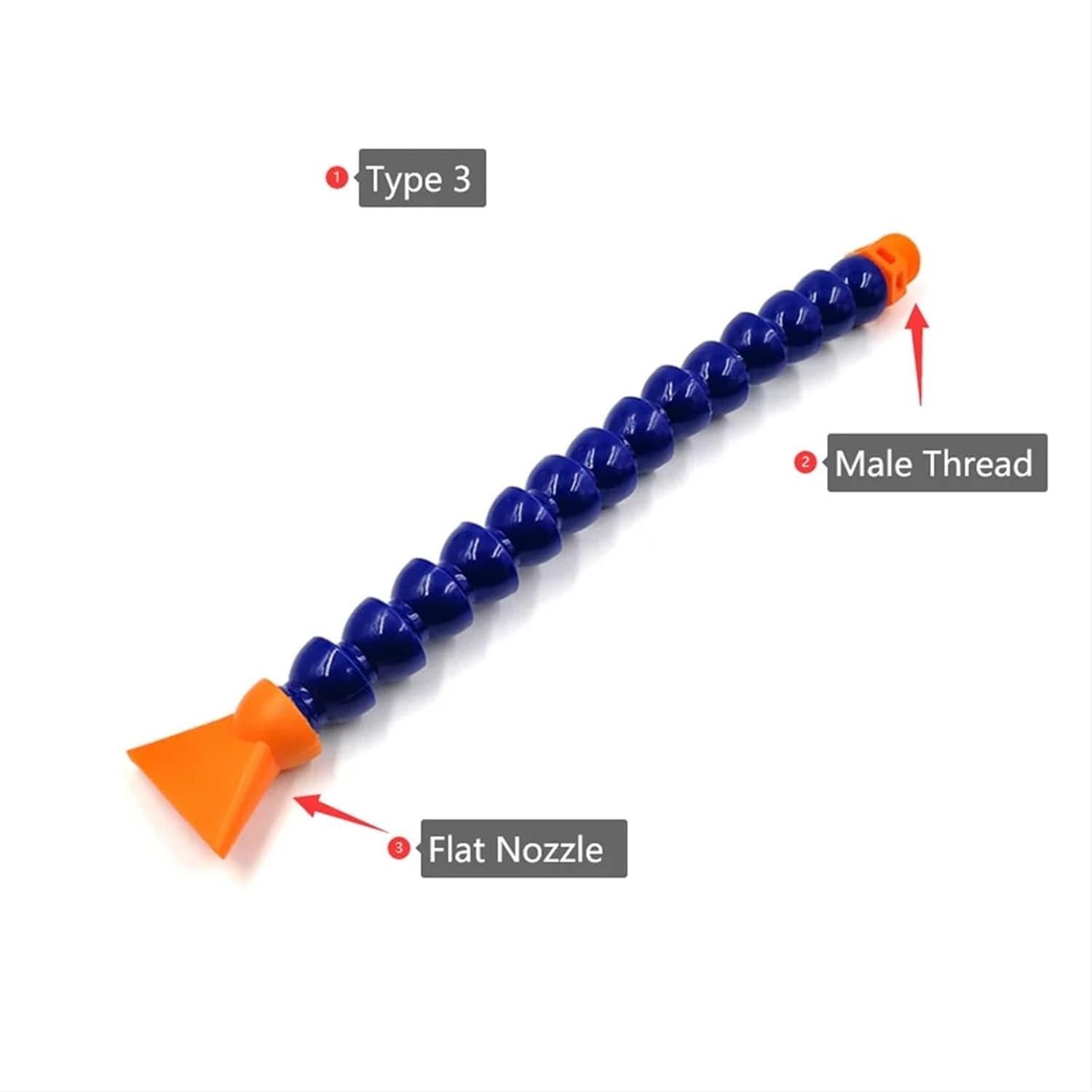 1pcs Flexible Water Oil Coolant Tube Hose with Nozzle for CNC Milling Lathe Cooling Pipe, Male Thread, 300~700mm, 1/2 ", 3/8", 1/4"(Type 3,1/4''_300MM)