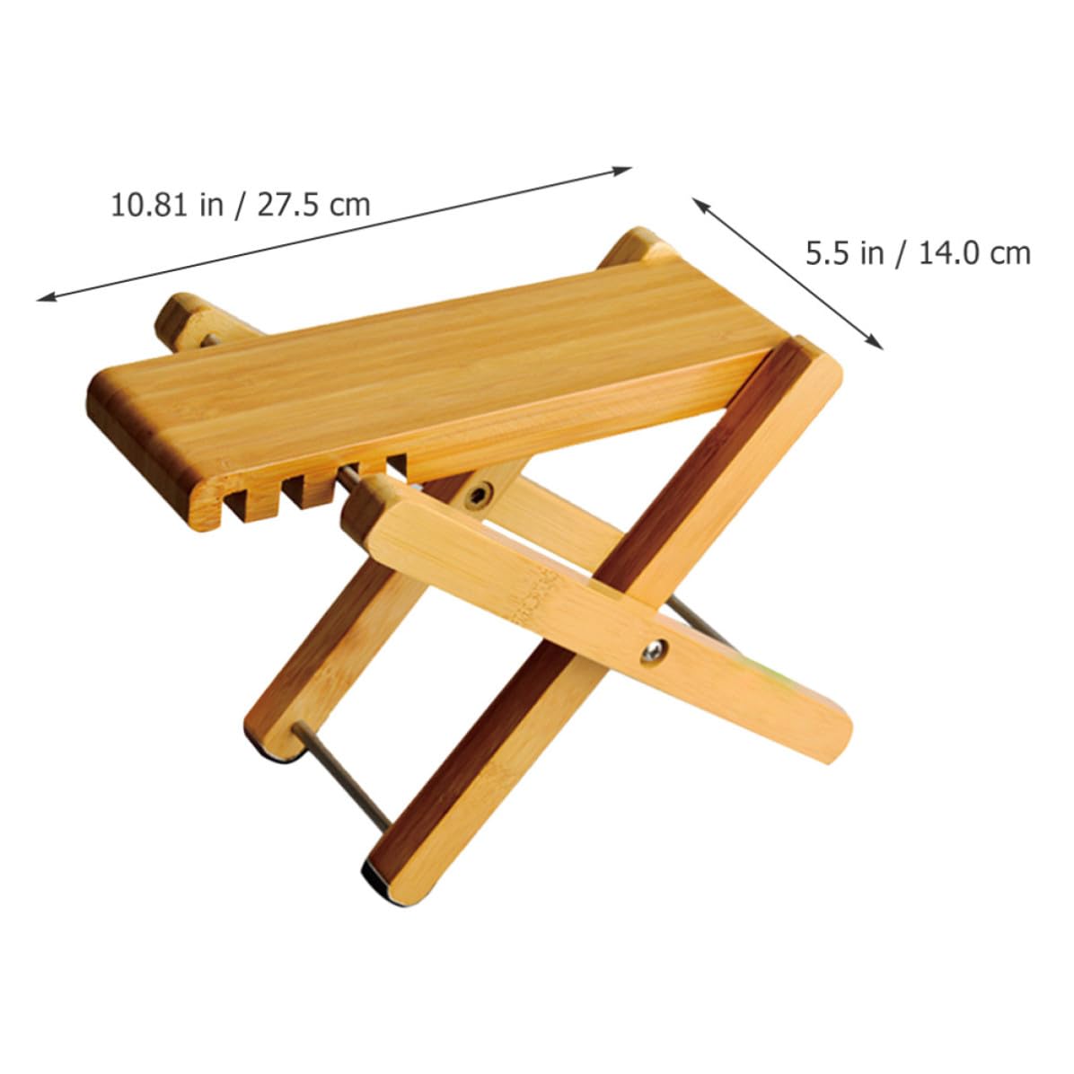 Sgabello Pieghevole in Legno per Chitarrista, Portatile e Regolabile | Struttura in Legno e Tessuto, Marrone, Borsa Inclusa, per Ufficio e Soggiorno