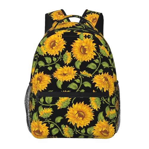 Sac à dos en toile OdDdot léger et résistant à imprimé tournesol