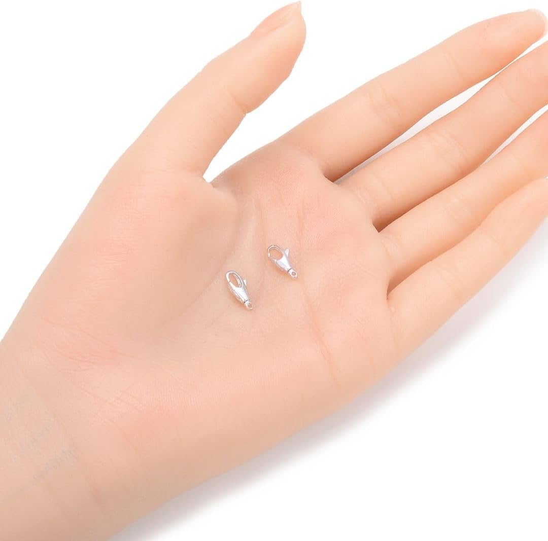 10pcs Adabele Authentic 925 Sterling Silver 11.5mm Raindrop Swivel Trigger Lobster Clasp Movable End Holder Hypoallergenic Nickel Free for DIY Jewelry Making SS160-1
