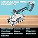 Akku-Kreissäge für Makita 18V Lithium-Akku, Bürstenlose Akku Handkreissäge mit 2 Sägeblättern(125mm), 6200RPM Mini-Kreissäge Einstellbarer Schnittwinkel & Tiefe (ohne Akku)