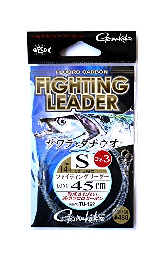 がまかつ(Gamakatsu) リーダー ファイティングリーダー ロング フロロカーボン 45cm S(14号) 透明 TU162 42298