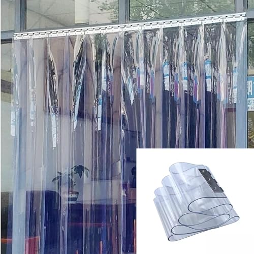 Rideau à lanières en PVC transparent 135x200cm pour isolation de porte
