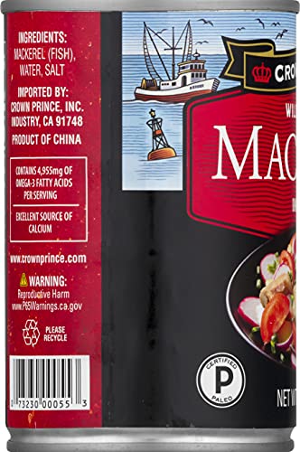 Crown Prince Mackerel In Water, 15-Ounce Cans (Pack Of 12) #TOP6