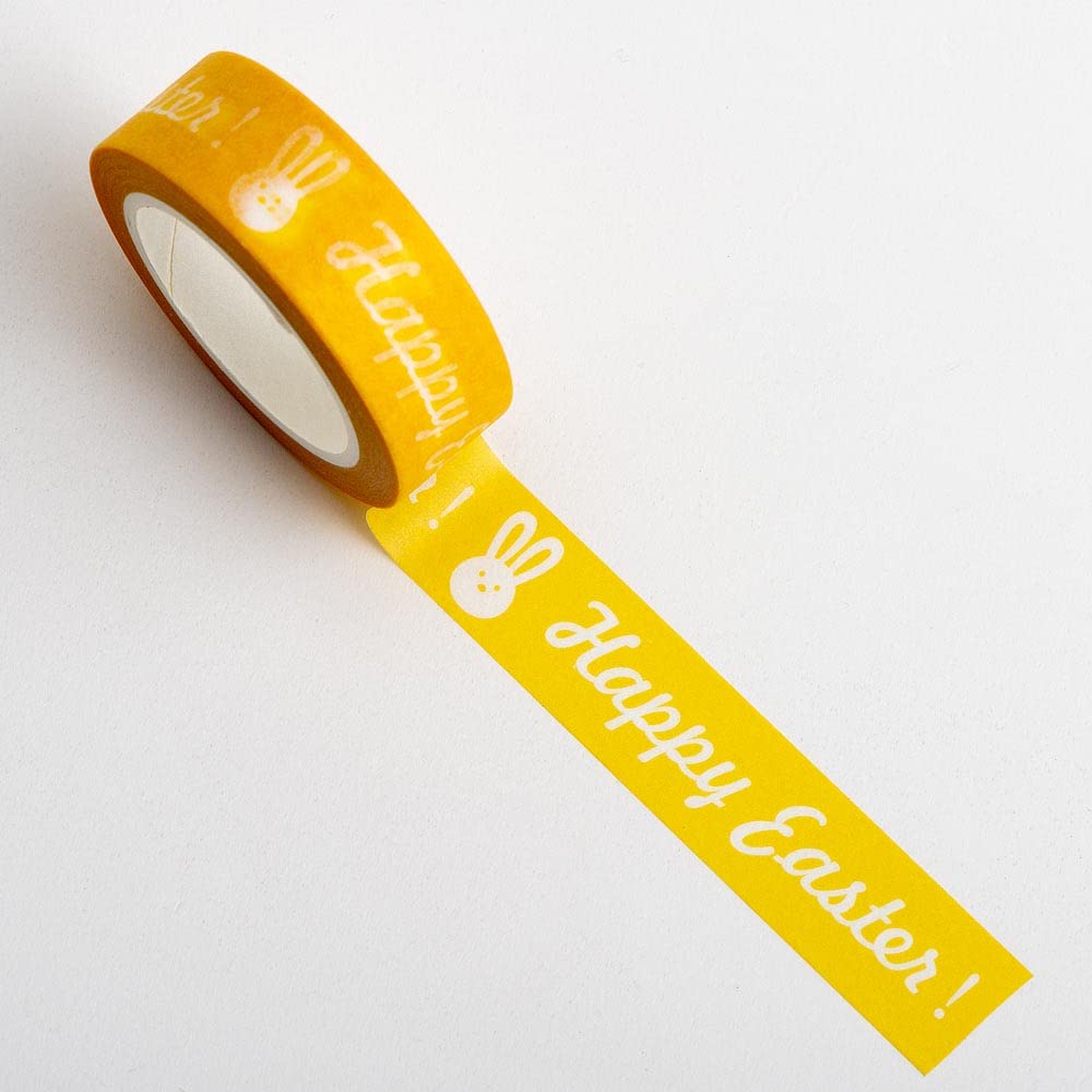 Italian Options Happy Easter Bunny Yellow Adhesive Washi Tape (15mm x 10 Metre)