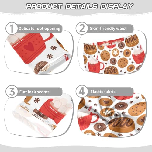 Cookies and Hot Cocoa Girls Leggings,Workout Leggings for Girls Toddler Athletic Leggings Size for 3-10T3