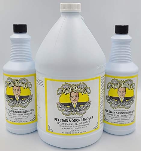 Todd Bosley's World Famous Pro Strength Pet Stain & Odor Remover - 1 Gallon & 3 Quarts - Powerful Enzymes That Remove The Odor Completely, Not Mask It, Leaving An Incredibly Pleasant Scent Behind!