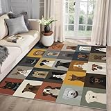 MMYAOKEN Dog Rugs for Room - Dog Lover Area Rug 2x3, Cute Cartoon Puppy Rugs for Entryway, Pet Nursery Playroom Door Mat - Washable Non Slip High Traffic Areas, Dogs Home Decor & Gifts