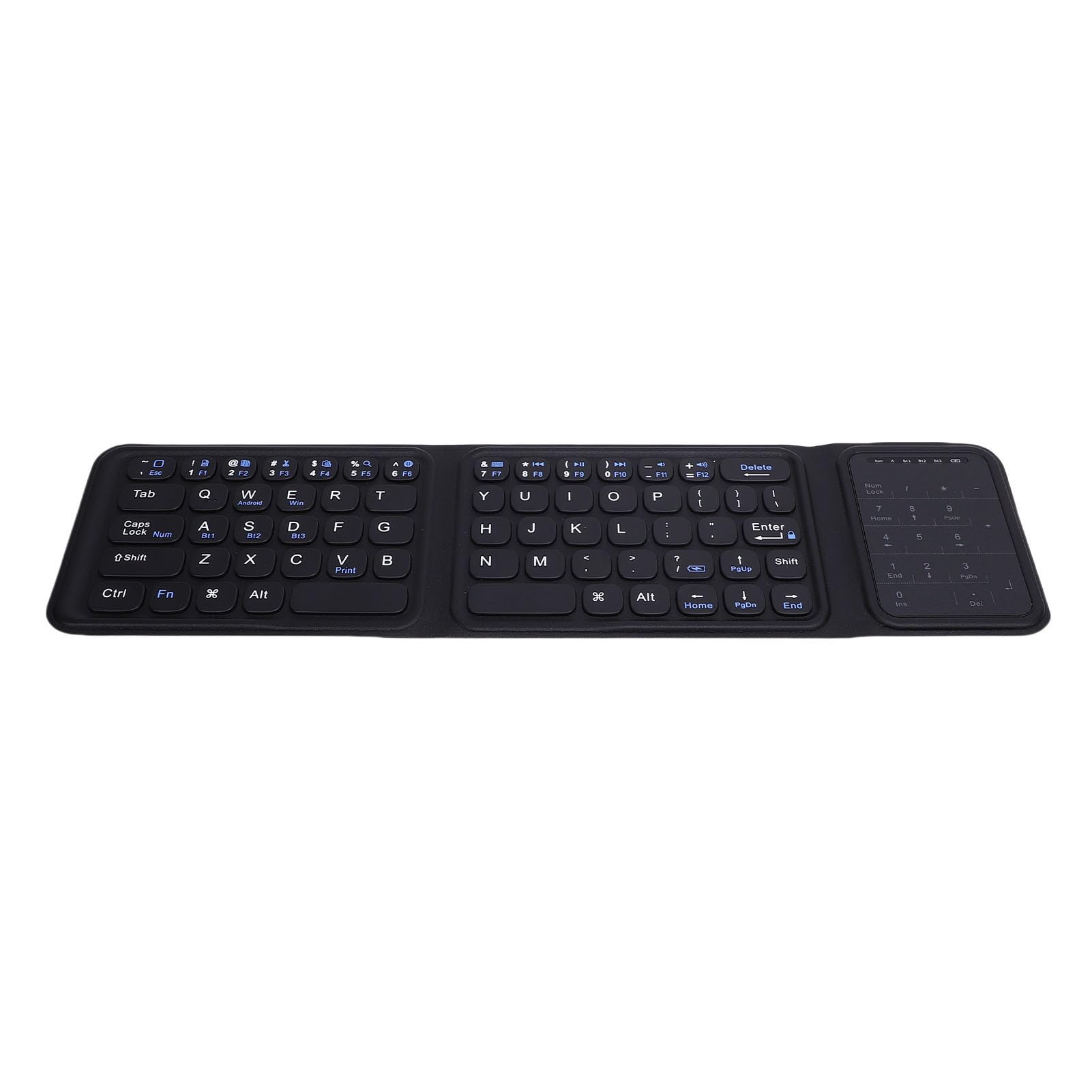 Tosuny Tastiera Bluetooth Pieghevole con Touchpad e Tastierino Numerico, Tastiera Wireless Portatile, USB C Ricaricabile, Ultra Sottile e Silenziosa, Tastiere Pieghevoli da Viaggio