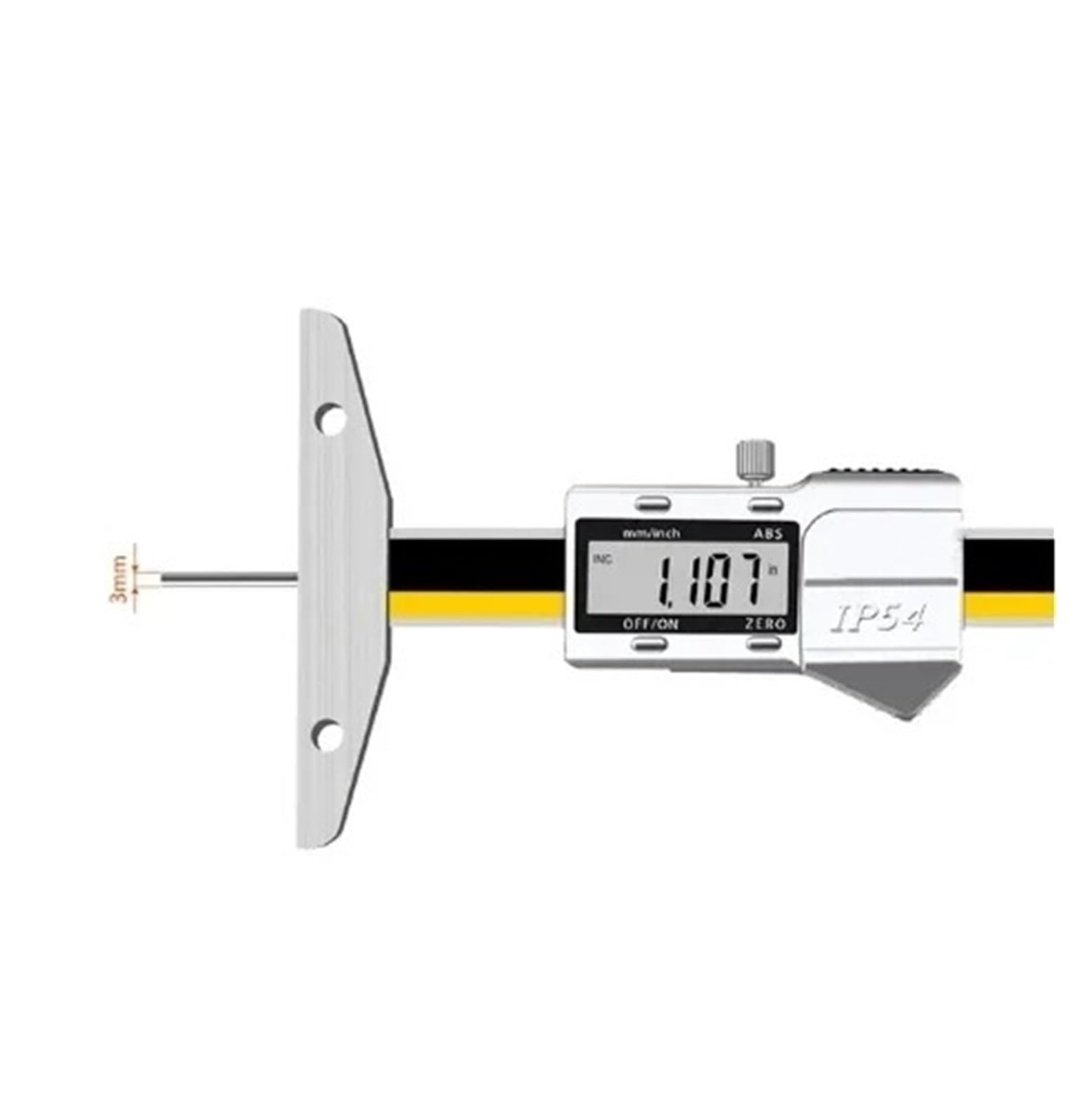 Regla de Profundidad con Pantalla Digital de Varilla Fina de 0 a 50 y 0 a 100, Regla de Profundidad con sonda de Aguja de Orificio pequeño, calibrador de Acero Inoxidable(0-200mm 3mm)