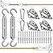 40 Piezas Juego de Accesorios para Toldos, Kit de Fijación para Toldo, Kit de Montaje para Toldo, Acero Inoxidable Kit de Fijación de Vela de Sombra con Tornillos para Jardín, Marquesina, Cubierta