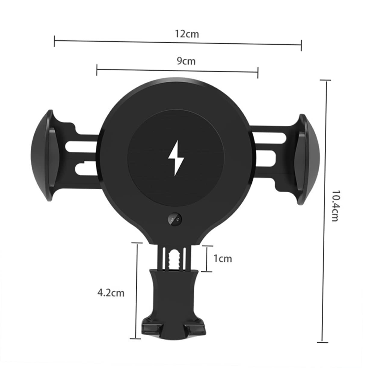 OSALADI Caricatore per Macchina Wireless 10w Supporto Telescopico per Telefono Nero in Abs e Pom, Porta Telefono Caricatore per Auto per Cruscotto e Bocchette D'aria