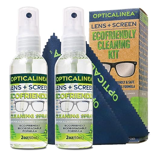 OPTICALINEA Eco-Friendly Lens & Screen Cleaner 4oz (2 Pack)