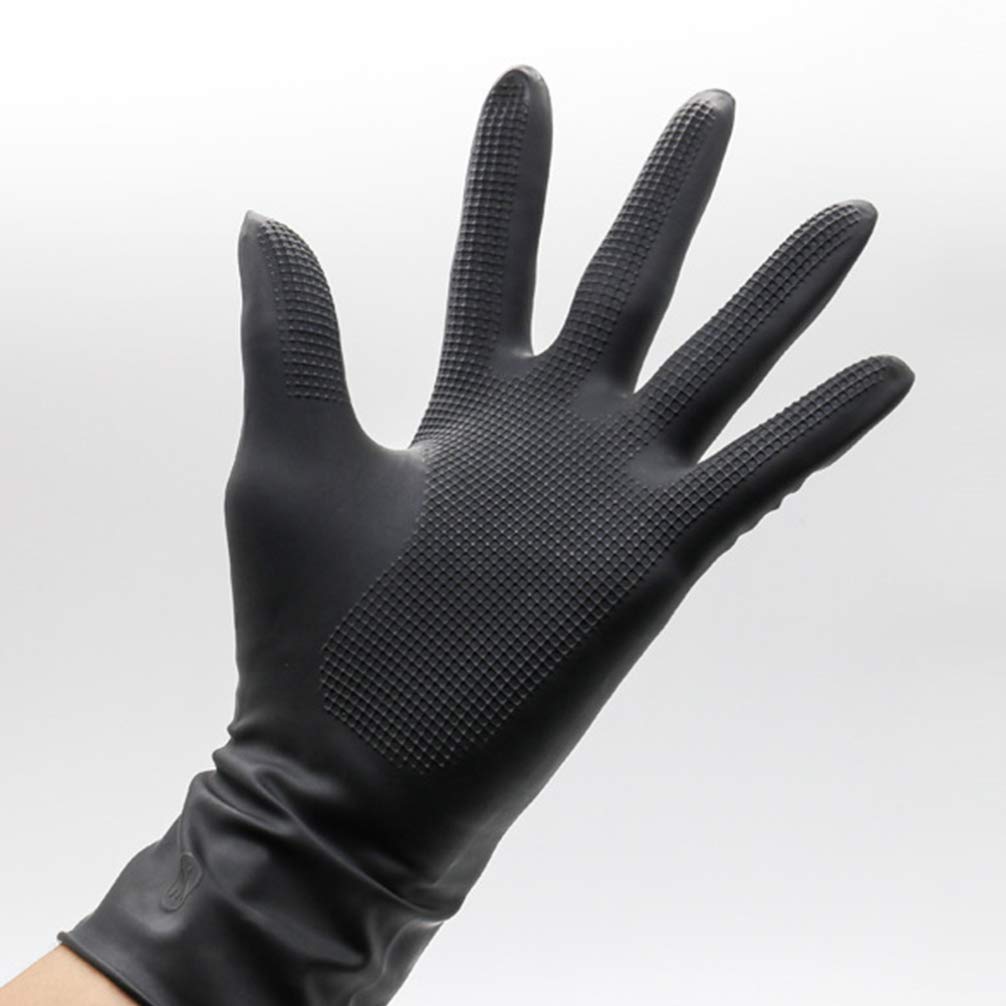 Solustre Lot de 3 paires de gants de teinture pour cheveux, gants de teinture de cheveux antidérapants, imperméables, protecteurs en caoutchouc pour la coiffure - Taille S