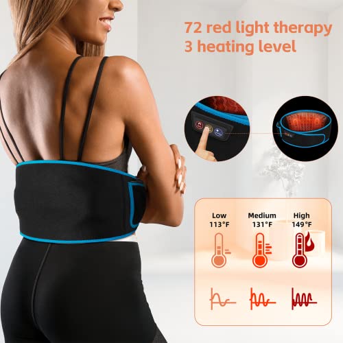 Shine Well Red Light Therapy Belt, Back Massage Belt, Battery Powered With 3 Vibration Modes 3 Heating Levels Red Light Therapy Device For Back Pain Relief, Inflammation, Elbow And Muscle Pain #TOP1