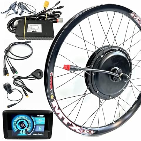 SZWEDI 48V2000W Electric Bicycle MTB 26inch Hub Motor Kit Rear Drive with TFT Color Display E-Bike Conversion Kit Waterproof Engine Mountain Bike Electric Kit Cover