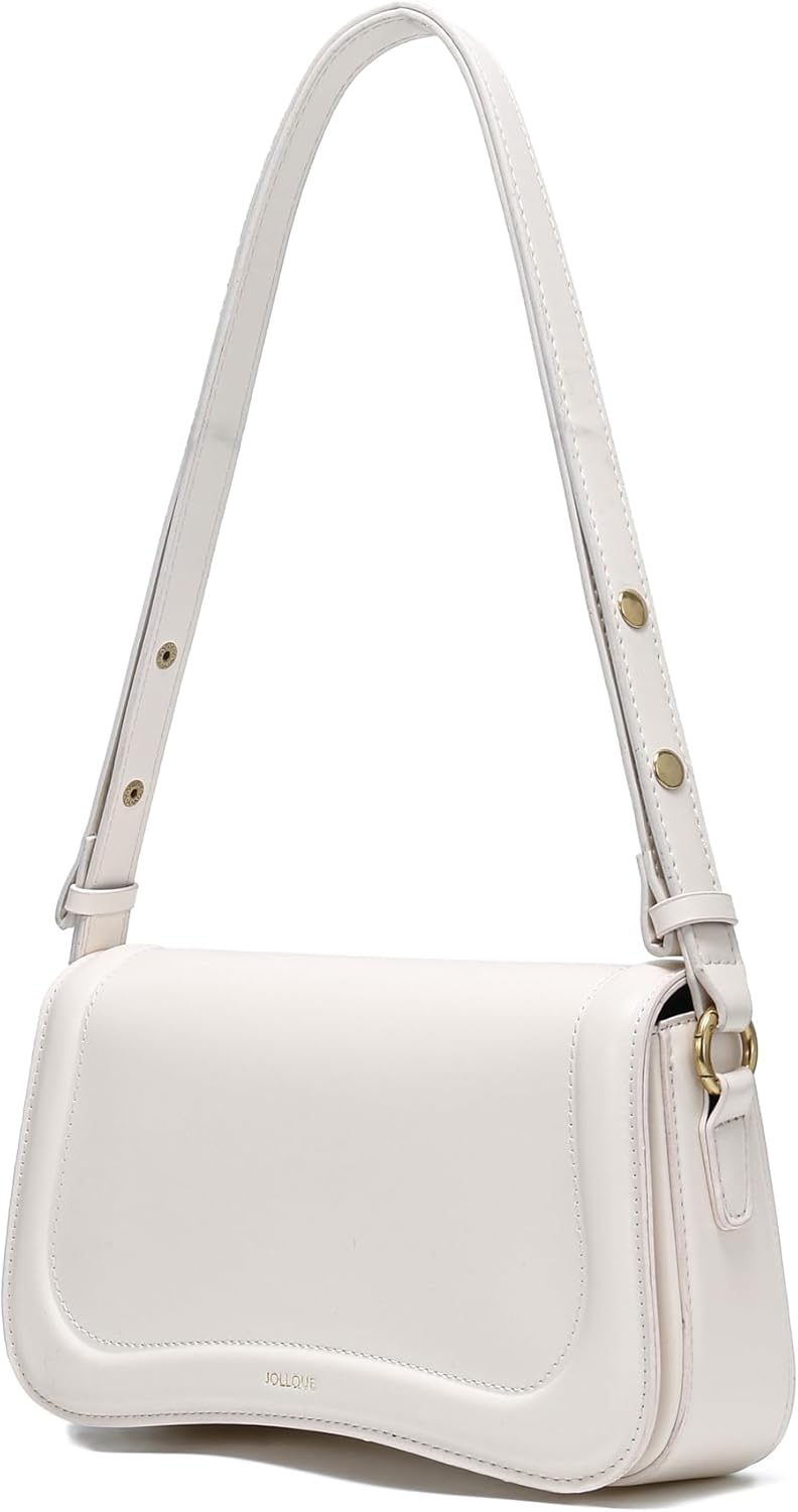 JOLLQUE Crescent Shoulder Bag for Women,Small Leather Strap Dumpling Handbag Purse,Unique Trendy Designer Hobo Crossbody Bags - Image 2