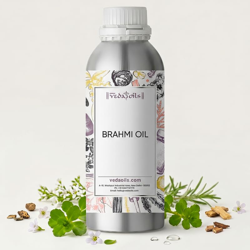 Image of VedaOils Brahmi Oil for Hair Growth 100ml | 100% Pure & Natural Hair Oil | Strengthens Roots, Controls Hair Fall & Nourishes Scalp | Suitable for All Hair Types