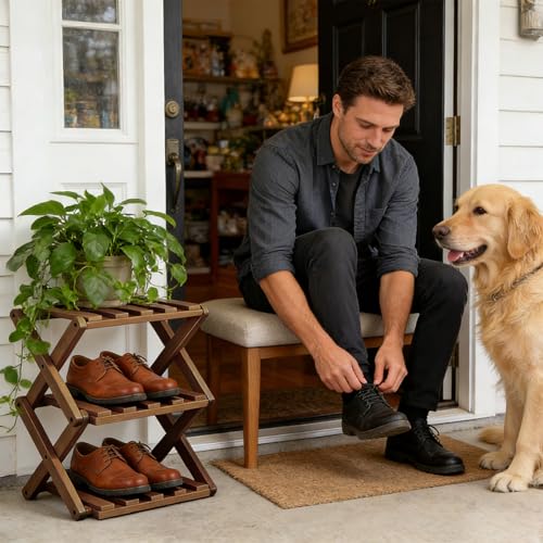 Genérico Estante para Zapatos | Organizador Plegable de 3 Niveles Ajustable,de Almacenaje - para Casa Oficina Dormitorio Adultos y Adultas - imagen 2