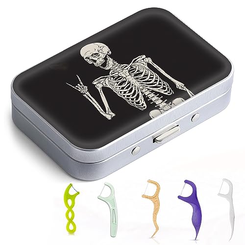 Image of Portable Dental Floss Case - Easy to Store Floss Picks, Perfect for Travel, Hotels, Dinners, Appointments, Human Skeleton, 1 Foot (Pack of 1), Pouch