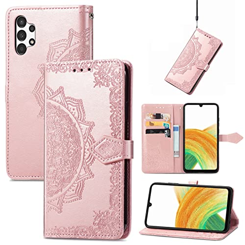 Fertuo Coque pour Samsung Galaxy A13 4G, Portefeuille Étui Housse en Cuir à Rabat avec Porte Carte, Chiusura Magnetica [Motif de Mandala] Flip Cover Case...