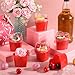 Sliner 12 Pack 5 oz Valentine's Day Heart Shaped Dessert Cups with Lids and Spoons Plastic Dessert Container Heart Shaped Bowls Disposable Parfait Pudding Shooter for Valentine Wedding Party (Red)