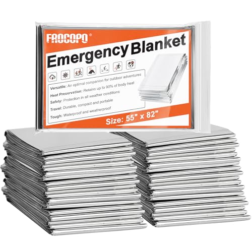 6 Pack Emergency Mylar Blanket, Emergency Blanket Space Blanket Survival Rescue Insulating Reflective foil kit Outdoors Hiking Camping Blanket Perfect for Outdoors, Hiking, Camping Survival