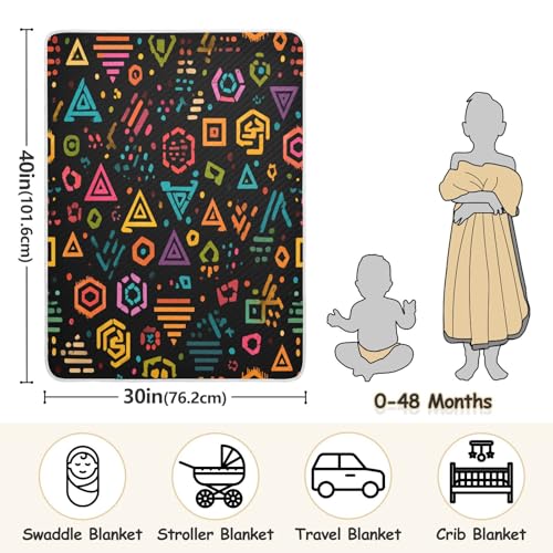 Kigai Abstract Pattern Baby Blanket for Boys Girls Swaddle Blankets Soft Cozy Receiving Blanket Nursery Crib Blankets for Toddler Newborn, 30 x 40 Inch3