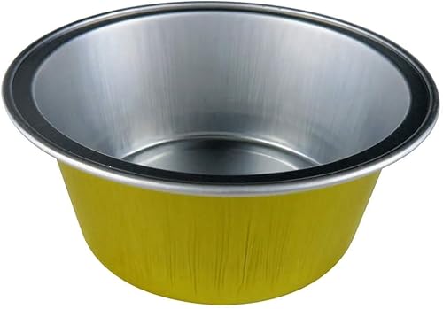 Miniatura 11 de KitchenDance - Mini tazas desechables de aluminio para hornear y postre, capacidad de 1-1/2 onzas, paquete de 100 unidades (con tapas, dorado)