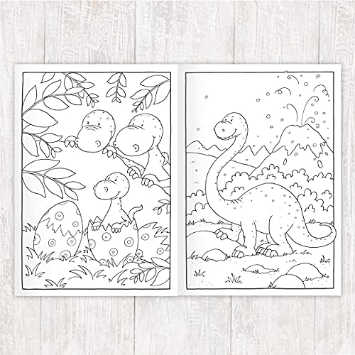 Kinder lieben Ausmalen! - Malbuch DIN A4, ab 3 Jahre, Dinosaurier für Jungen und Mädchen – Bild 5