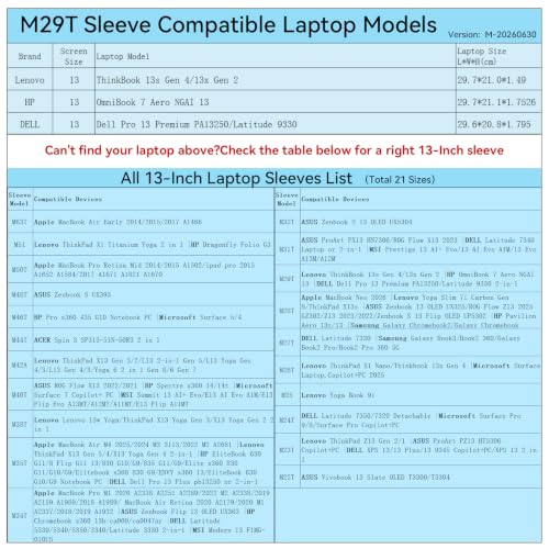 Image of Smatree M29T Hard Protective 13 inch Laptop Sleeve Case for Lenovo /HP /DELL | Compatible for Lenovo ThinkBook 13s Gen 4 /13x Gen 2, HP OmniBook 7 Aero NGAI 13, DELL Pro 13 Premium /Latitude 9330 (X8021T)