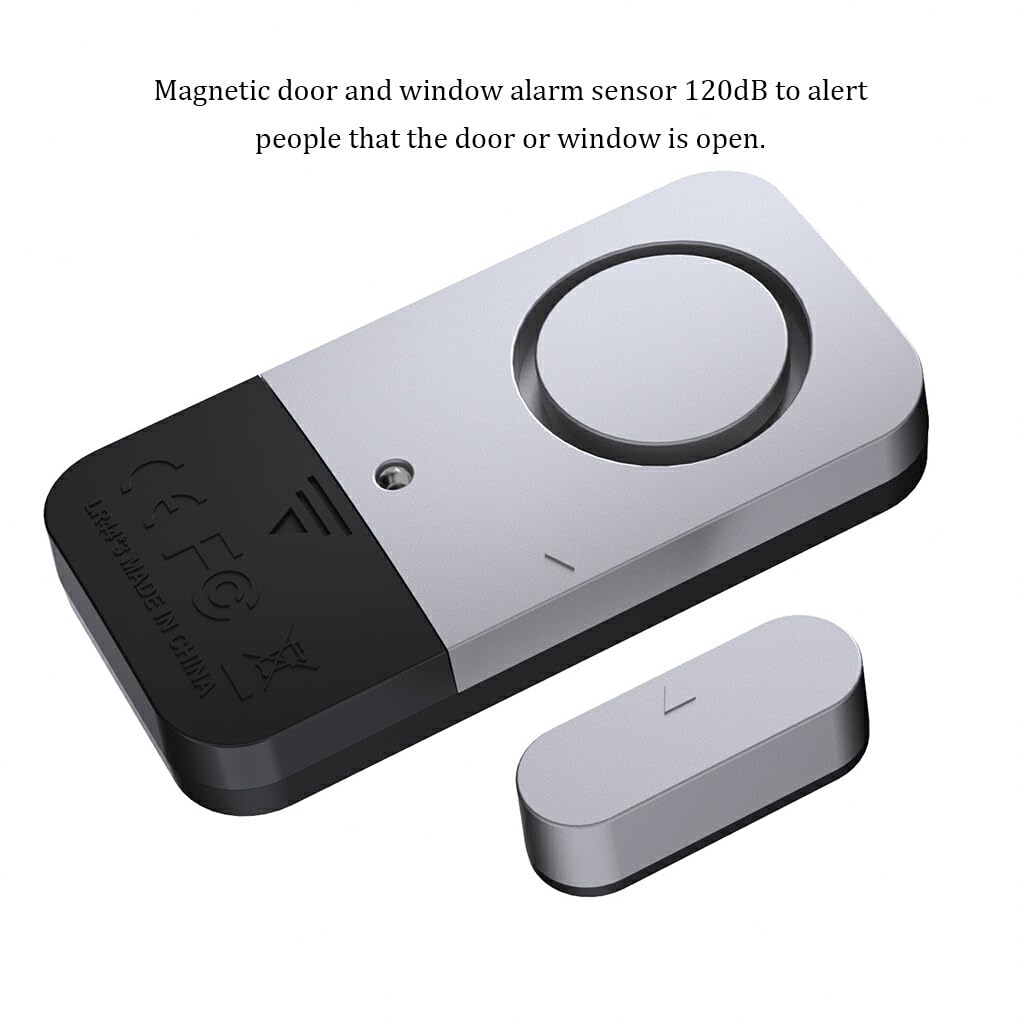 Alarma para Ventana de Puerta, para Sistema de protección de Seguridad para el hogar, Sensor magnético Ligero Independiente Flexible, Alarma antirrobo, 4 Piezas