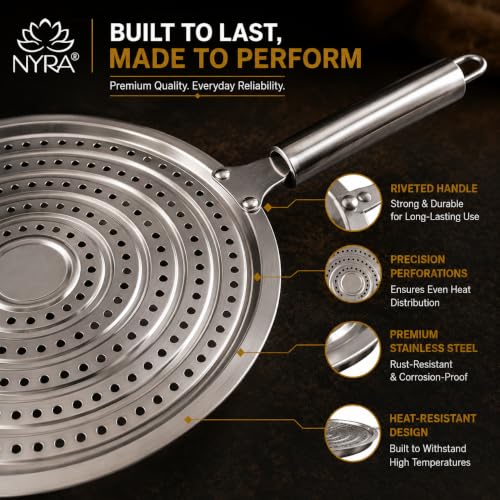 Image of Nyra Stainless Steel Multi- purposeRound Roaster Plate /Chapati Toast Grill /Gas Stove Barbeque