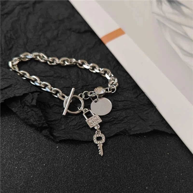 925 Sterling Silver Locking Bracelet With Key For Women, True Beauty Same Key Lock Shape Love Bracelet Korea Pulseras Femme Bohemian4