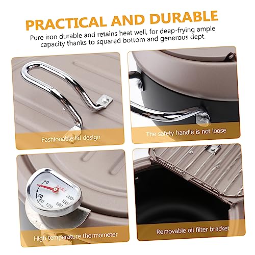 MAGICLULU fritadeira com termômetro Panela de sopa frigideira antiaderente Deep fry pan frigideira e