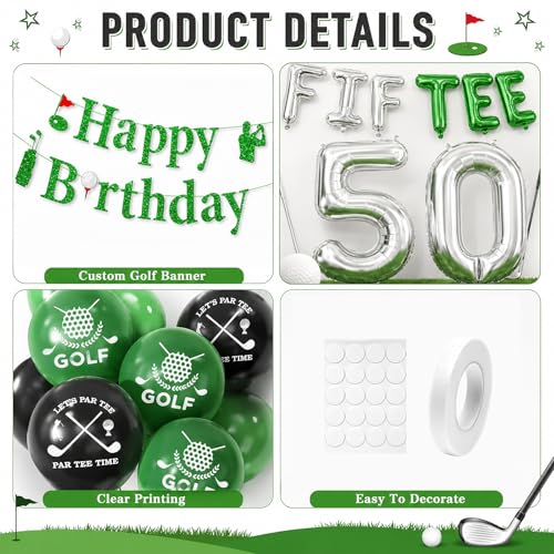 Image of 50th Golf Themed Birthday Decorations for Men 50th Party Decorations