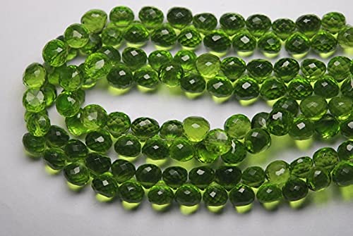 Quartz vessonite facetté briolette oignon 7-8mm pour création de bijoux DIY