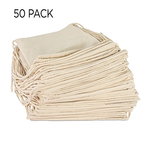DALIX Cotton Drawstring Backpack Laundry Bags Bulk 50 Pack Mens Womens Natural2