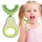 🥝 【MATERIAL DE SILICONA DE GRADO ALIMENTARIO】 El cepillo de dientes para bebés en forma de U utiliza silicona de grado alimenticio de alta calidad, lo que significa que puede limpiar profundamente la boca de un niño sin dañarla.