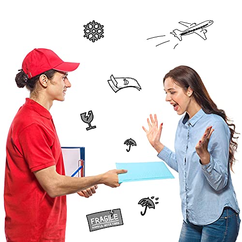 Image of Metronic Bubble Mailer 8.5x12 inch 25 Pack Light Blue Waterproof Padded Mailers | Usable Size 8.5x11 Inch Poly Bubble Mailers Self-Seal Padded Envelopes for Shipping, Mailing, Packaging for Business